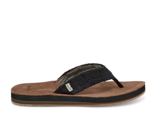 Sanuk Fraid Not Soft Top Eco-Friendly - Sanuk Flip Flops Mens Black - Philippines RZVTUM763